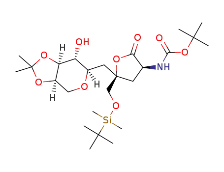 tert-butyl [(3S,5R)-5-({[tert-butyl(dimethyl)silyl]oxy}methyl)-5-{[(3aR,6R,7R,7aS)-7-hydroxy-2,2-dimethyltetrahydro-4H-[1,3]dioxolo[4,5-c]pyran-6-yl]methyl}-2-oxotetrahydrofuran-3-yl]carbamate