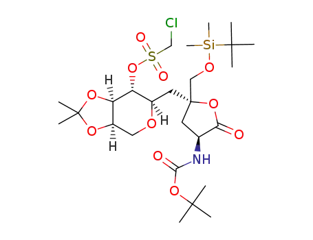 (3aR,6R,7R,7aR)-6-{[(2R,4S)-4-[(tert-butoxycarbonyl)amino]-2-({[tert-butyl(dimethyl)silyl]oxy}methyl)-5-oxotetrahydrofuran-2-yl]methyl}-2,2-dimethyltetrahydro-4H-[1,3]dioxolo[4,5-c]pyran-7-yl chloromethanesulfonate