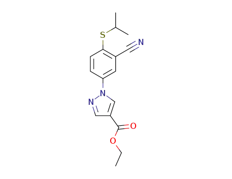 ethyl 1-(3-cyano-4-(isopropylthio)phenyl)-1H-pyrazole-4-carboxylate