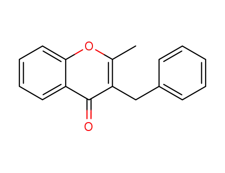 Molecular Structure of 113344-30-2 (4H-1-Benzopyran-4-one, 2-methyl-3-(phenylmethyl)-)