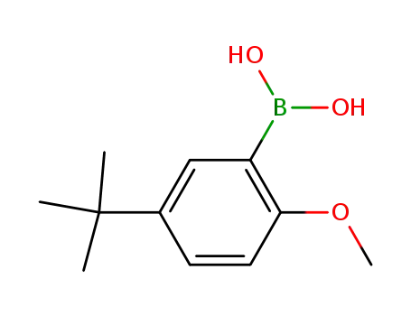 Molecular Structure of 128733-85-7 (5-TERT-BUTYL-2-METHOXYBENZENEBORONIC ACID)