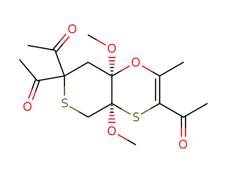 1-(4a,7,8,8a-tetrahydro-2-methyl-4a,8a-dimethoxy-7,7-diacetyl-5H-thiopyrano<2,3-c><1,4>oxathiin-3-yl)ethanone