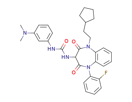 1-[1-(2-cyclopentyl-ethyl)-5-(2-fluoro-phenyl)-2,4-dioxo-2,3,4,5-tetrahydro-1H-benzo[b][1,4]diazepin-3-yl]-3-(3-dimethylamino-phenyl)-urea