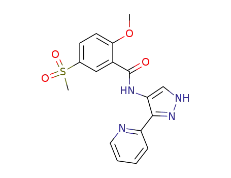 5-methanesulfonyl-2-methoxy-N-(3-pyridin-2-yl-1H-pyrazol-4-yl)benzamide