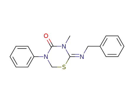 2-Benzylimino-3-methyl-5-phenyl-tetrahydro-1,3,5-thiadiazin-4-one