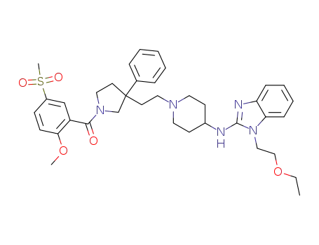 1-(2-methoxy-5-methylsulfonylbenzoyl)-3-(2-(4-(1-(2-ethoxyethyl)-1H-benzimidazol-2-yl-amino)piperidin-1-yl)ethyl)-3-phenylpyrrolidine