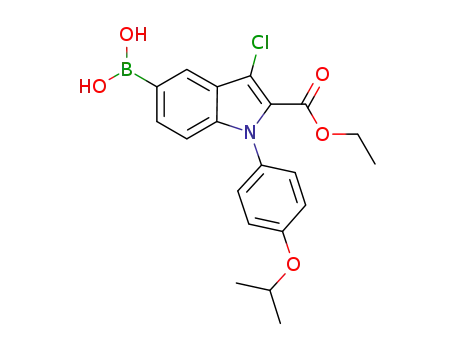 3-chloro-5-(dihydroxyboryl)-1-(4-isopropoxyphenyl)-1H-indole-2-carboxylic acid ethyl ester