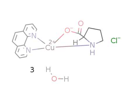 Cu(L-prolinate)(1,10-phenanthroline)Cl*3H2O