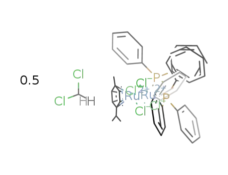 [(cymene)ClRu(μ-Cl)3Ru(P(C6H5)3)2]*0.5CH2Cl2