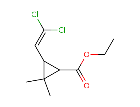 Molecular Structure of 59609-49-3 (ethyl 3-(2,2-dichlorovinyl)-2,2-dimethyl-1-cyclopropanecarboxylate)