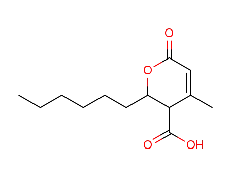 2-hexyl-4-methyl-6-oxo-3,6-dihydro-2H-pyran-3-carboxylic acid