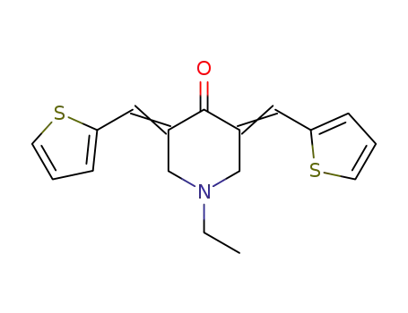 1-ethyl-3,5-bis(thien-2-yl-methyl-ene)-piperidin-4-one