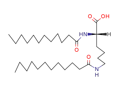 Molecular Structure of 14379-54-5 (N2,N6-bis(1-oxododecyl)-L-lysine)