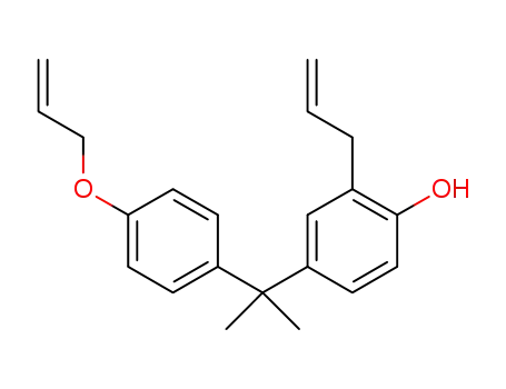 Molecular Structure of 105577-85-3 (Phenol, 4-[1-methyl-1-[4-(2-propenyloxy)phenyl]ethyl]-2-(2-propenyl)-)