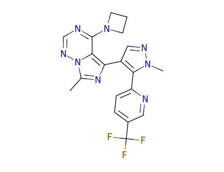 4-(azetidin-1-yl)-7-methyl-5-(1-methyl-5-(5-(trifluoromethyl)pyridin-2-yl)-1H-pyrazol-4-yl)imidazo[5,1-f ][1,2,4]triazine