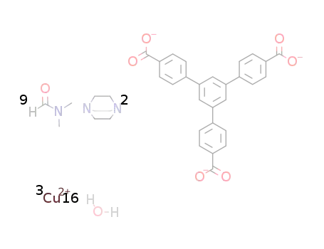 [Cu3([1,1':3',1''-terphenyl]-4,4'',5'-tricarboxylate)2(1,4-diazabicylo[2.2.2]octane)(H2O)]*15H2O*9DMF