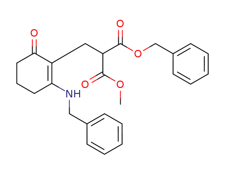 1-benzyl 3-methyl 2-((2-(benzylamino)-6-oxocyclohex-1-en-1-yl)methyl)malonate