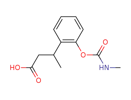 Molecular Structure of 61073-17-4 (Benzenepropanoic acid, b-methyl-2-[[(methylamino)carbonyl]oxy]-)