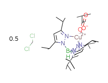 Cu(3-methyl-2-oxobutyrate)(hydrotris(3,5-diisopropyl-1-pyrazolyl)borate)*0.5CH2Cl2