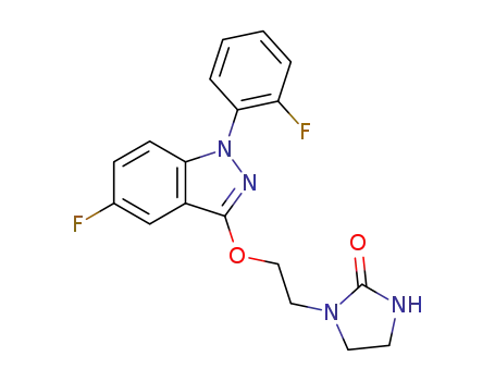 1-(2-(5-fluoro-1-(2-fluorophenyl)-1H-indazol-3-yloxy)ethyl)imidazolidin-2-one