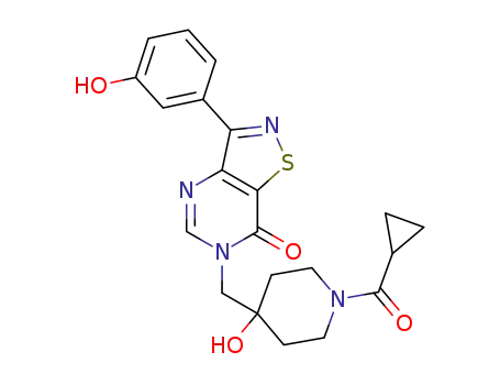 6-((1-(cyclopropanecarbonyl)-4-hydroxypiperidin-4-yl)methyl)-3-(3-hydroxyphenyl)isothiazolo[4,5-d]pyrimidin-7(6H)-one