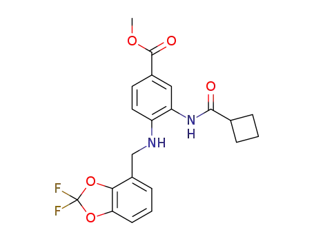 methyl 3-(cyclobutanecarboxamido)-4-(((2,2-difluorobenzo[d][1,3]dioxol-4-yl)methyl)amino)benzoate