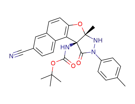 tert-butyl ((7aS,10aS)-3-cyano-7a-methyl-10-oxo-9-(p-tolyl)-7a,8,9,10-tetrahydro-10aHnaphtho[1',2':4,5]furo[2,3-c]pyrazol-10a-yl)carbamate