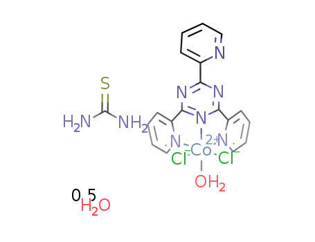 [Co(2,4,6-tris-(2-pyridyl)-1,3,5-triazine)Cl2(H2O)]thiourea.1/2H2O