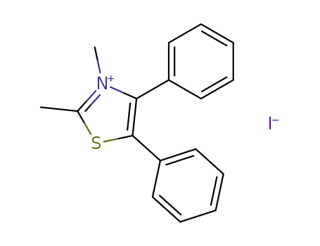 Molecular Structure of 5960-19-0 (Thiazolium, 2,3-dimethyl-4,5-diphenyl-, iodide)