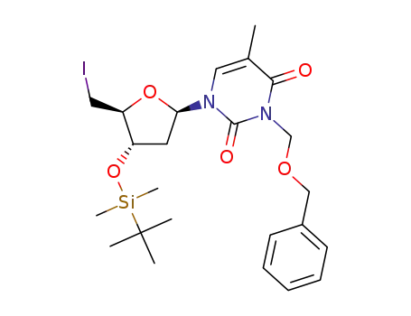 N-benzyloxymethyl-3'-O-(tert-butyldimethylsilyl)-5'-deoxy-5'-iodothymidine