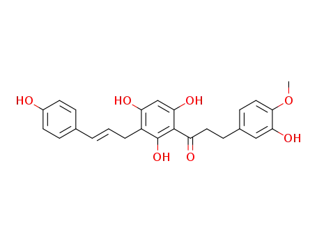 (E)-3-(3-hydroxy-4-methoxyphenyl)-1-(2,4,6-trihydroxy-3-(3-(4-hydroxyphenyl)allyl)phenyl)propan-1-one