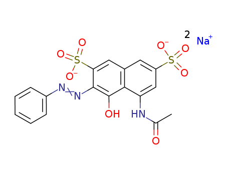 2,7-Naphthalenedisulfonicacid, 5-(acetylamino)-4-hydroxy-3-(2-phenyldiazenyl)-, sodium salt (1:2)(3734-67-6)