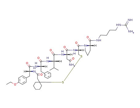 (S)-1-[(10R,13S,16S,19S,22R)-19-Benzyl-13-carbamoylmethyl-22-(4-ethoxy-benzyl)-16-isopropyl-12,15,18,21,24-pentaoxo-7,8-dithia-11,14,17,20,23-pentaaza-spiro[5.19]pentacosane-10-carbonyl]-pyrrolidine-2-carboxylic acid (4-guanidino-butyl)-amide