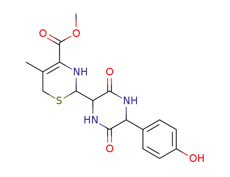 2-[5-(4-Hydroxy-phenyl)-3,6-dioxo-piperazin-2-yl]-5-methyl-3,6-dihydro-2H-[1,3]thiazine-4-carboxylic acid methyl ester