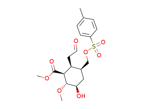 (1S,2R,3R,5S,6S)-3-Hydroxy-2-methoxy-6-(2-oxo-ethyl)-5-(toluene-4-sulfonyloxymethyl)-cyclohexanecarboxylic acid methyl ester