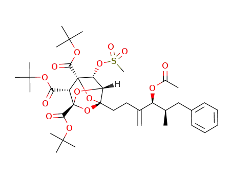 (1S,3R,5S,7R,8R,9R)-3-((4S,5R)-4-Acetoxy-5-methyl-3-methylene-6-phenyl-hexyl)-8-methanesulfonyloxy-2,4,6-trioxa-tricyclo[3.3.1.03,7]nonane-1,5,9-tricarboxylic acid tri-tert-butyl ester