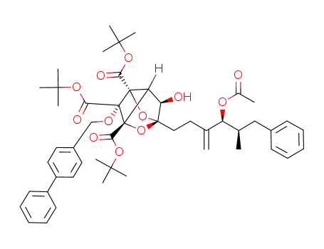 (1S,3R,4S,5S,6S,7R)-1-((4S,5R)-4-Acetoxy-5-methyl-3-methylene-6-phenyl-hexyl)-4-(biphenyl-4-ylmethoxy)-7-hydroxy-2,8-dioxa-tricyclo[3.2.1.03,6]octane-3,4,5-tricarboxylic acid tri-tert-butyl ester