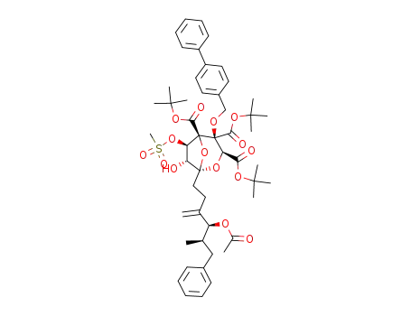 (1S,3S,4S,5R,6R,7R)-1-((4S,5R)-4-Acetoxy-5-methyl-3-methylene-6-phenyl-hexyl)-4-(biphenyl-4-ylmethoxy)-7-hydroxy-6-methanesulfonyloxy-2,8-dioxa-bicyclo[3.2.1]octane-3,4,5-tricarboxylic acid tri-tert-butyl ester