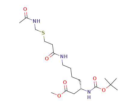 methyl (S)-7-({3-[(acetylamino)methylsulfanyl]propionyl}amino)-3-{[(tert-butoxy)carbonyl]amino}haptanoate