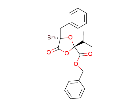 phenylmethyl (2R,4S)-4-bromo-2-(1-methylethyl)-5-oxo-4-(phenylmethyl)-1,3-dioxolane-2-carboxylate