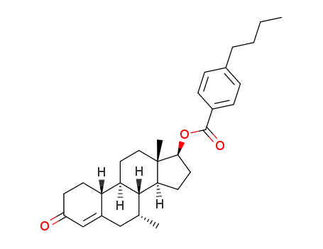 4-Butyl-benzoic acid (7R,8R,9S,10R,13S,14S,17S)-7,13-dimethyl-3-oxo-2,3,6,7,8,9,10,11,12,13,14,15,16,17-tetradecahydro-1H-cyclopenta[a]phenanthren-17-yl ester