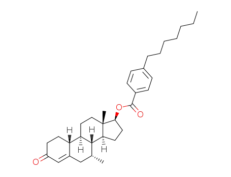 4-Heptyl-benzoic acid (7R,8R,9S,10R,13S,14S,17S)-7,13-dimethyl-3-oxo-2,3,6,7,8,9,10,11,12,13,14,15,16,17-tetradecahydro-1H-cyclopenta[a]phenanthren-17-yl ester