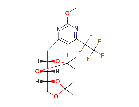 6-(1'-deoxy-2',3':4',5'-di-O-isopropylidene-D-xylityl)-5-fluoro-2-methoxy-4-(perfluoroethyl)pyrimidine