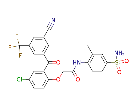 2-[4-chloro-2-(3-cyano-5-trifluoromethyl-benzoyl)-phenoxy]-N-(2-methyl-4-sulfamoyl-phenyl)-acetamide