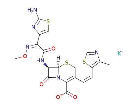 potassium (6R,7R)-7-[(Z)-2-(2-aminothiazol-4-yl)-2-methoxyiminoacetamido]-3-[(Z)-2-(4-methylthiazol-5-yl)ethenyl]-8-oxo-5-thia-1-azabicyclo[4.2.0]oct-2-ene-2-carboxylate