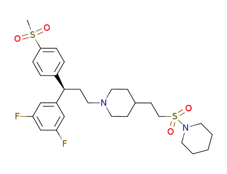 (R)-1-{3-(3,5-difluorophenyl)-3-[4-(methylsulfonyl)phenyl]propyl}-4-[2-(piperidin-1-ylsulfonyl)ethyl]piperidine hydrochloride
