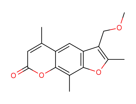 Molecular Structure of 62442-60-8 (3-(methoxymethyl)-2,5,9-trimethyl-7H-furo[3,2-g]chromen-7-one)