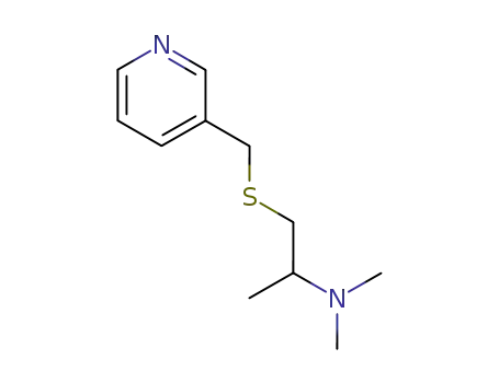 Molecular Structure of 102206-62-2 (Pyridine, 3-(((2-(dimethylamino)propyl)thio)methyl)-)