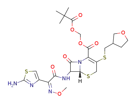 pivaloyloxymethyl 7-[(Z)-2-(2-aminothiazol-4-yl)-2-methoxyiminoacetamido]-3-(tetrahydrofuran-3-yl)methylthio-3-cephem-4-carboxylate