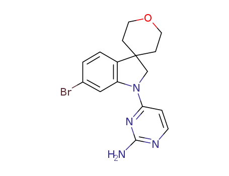 4-(6-bromo-2',3',5',6'-tetrahydrospiro[indole-3,4'-pyran]-1(2H)-yl)pyrimidin-2-amine
